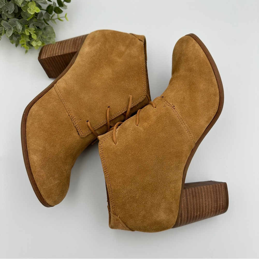 Tom's Women’s Suede Brown Lace Up Booties Size 11 - Picture 6 of 10
